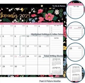 img 1 attached to 2023 Desk Calendar - Desk Calendar 2023 From JAN. 2023 - DEC. 2023, 16.8" X 12", 12 Monthly Desk/Wall Calendar 2-In-1, Thick Paper With 2 Corner Protectors, Large Unruled Blocks - Floral