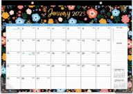 2023 desk calendar - desk calendar 2023 from jan. 2023 - dec. 2023, 16.8" x 12", 12 monthly desk/wall calendar 2-in-1, thick paper with 2 corner protectors, large unruled blocks - floral logo