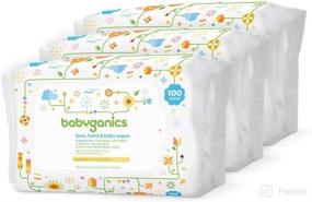img 4 attached to 👶 Babyganics Baby Wipes: Unscented, 3 Pack (100 ct each), Varying Packaging Options