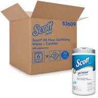 scott 24 hour sanitizing wipes – multi-surface cleaning &amp; disinfecting, continuous sanitization for 24 hours – (53609), pack of 6 canisters each with 75 count, total of 450 wipes логотип