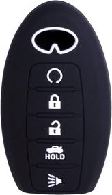 img 3 attached to 🔑 Premium Silicone Key Fob Skin Cover for Infiniti JX35 2014-2016 - Keyless Entry Remote Case Protector Shell - QX60 QX80 Q50 - 2Pcs - Black Blue