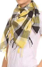 img 3 attached to Fashion Buffalo Pattern Square Tassels Women's Accessories : Scarves & Wraps