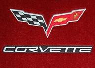 🔴 premium red floor mats for corvette c6 coupe & convertible 2005-2007 - enhance style and protection logo