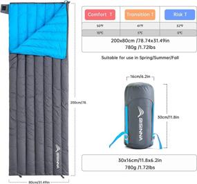 img 3 attached to Ultralight Backpacking Sleeping Bag - 650 Fill Power Down, 32-50F Temperature Range, Compact Envelope Design For Adults And Kids - Ideal For Hiking, Camping And Outdoor Activities By BISINNA