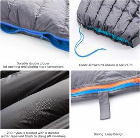 img 2 attached to Ultralight Backpacking Sleeping Bag - 650 Fill Power Down, 32-50F Temperature Range, Compact Envelope Design For Adults And Kids - Ideal For Hiking, Camping And Outdoor Activities By BISINNA