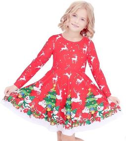 img 4 attached to Stylish MODAFANS Christmas Sleeve 👗 Dresses with Pockets for Girls' Clothing