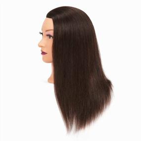 img 3 attached to 20"-22" 100% Human Hair Mannequin Head - Perfect For Hairdresser Training & Practice Cutting Braiding With Free Clamp Holder 92022LB0214