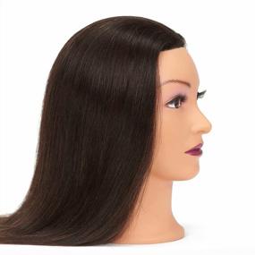 img 2 attached to 20"-22" 100% Human Hair Mannequin Head - Perfect For Hairdresser Training & Practice Cutting Braiding With Free Clamp Holder 92022LB0214
