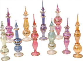 img 1 attached to Set Of 10 Assorted Color Genie Blown Glass Miniature Perfume Bottles By CraftsOfEgypt, 4" High (12Cm), Ideal For Perfumes & Essential Oils - Decorative Vials For Better Aromatherapy Experience