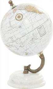 img 2 attached to White Marble Globe Deco 79 5" X 5" X 8