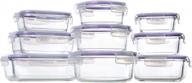 9 sets bpa-free glass meal prep containers with lids - airtight food storage by bayco (purple) логотип