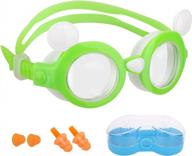 heysplash children's swimming goggles, crystal clear vision swimming glasses with nose clips ear plugs for kids logo