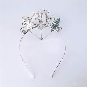 img 4 attached to Birthday Headband Headpiece Accessories Silver