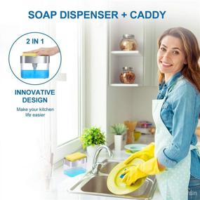 img 3 attached to 🧼 Premium Countertop Kitchen Soap Dispenser - High-Quality Dish Soap Dispenser with 13 Ounce Capacity and Sponge Included