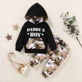 img 3 attached to Stylish Camouflage Hoodies With Funny Letter Print For Baby Boy Outfits