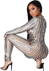 img 1 attached to OLUOLIN Sequin Jumpsuit Clubwear Golden Women's Clothing : Jumpsuits, Rompers & Overalls