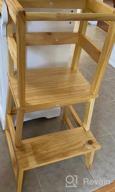 img 1 attached to Kids Kitchen Step Stool with Safety Rail - Toddler Learning Tower for Kitchen Counter, Kitchen Helper Stool for Toddlers 18+ Months - Solid Wood review by Adrian Summers