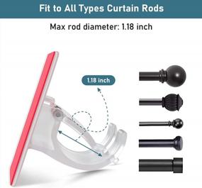 img 3 attached to Easy And Convenient Curtain Hanging Solution: 4PCS Transparent Adhesive Curtain Rod Brackets With Screws