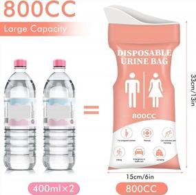 img 2 attached to Portable Disposable Urinal Bag - 12/24 Pack 800ML Emergency Unisex Pee Bag For Camping, Travel, Traffic Jams, Hiking, Pregnant And Patients - DIBBATU Vomit Bag Available
