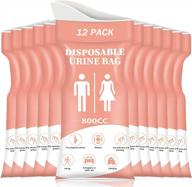portable disposable urinal bag - 12/24 pack 800ml emergency unisex pee bag for camping, travel, traffic jams, hiking, pregnant and patients - dibbatu vomit bag available logo