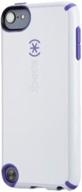 speck products glossy candyshell case for ipod touch 5 (white/grape purple) logo