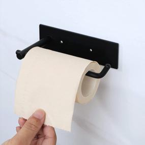 img 1 attached to Alise Black Finish Toilet Paper Holder - Wall Mounted SUS304 Stainless Steel Tissue Holder With Screws Or Self-Adhesive For Convenient Paper Storage