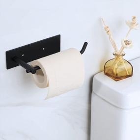 img 2 attached to Alise Black Finish Toilet Paper Holder - Wall Mounted SUS304 Stainless Steel Tissue Holder With Screws Or Self-Adhesive For Convenient Paper Storage