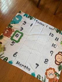img 3 attached to Organic Fleece CALMSEN Baby Monthly Milestone Blanket - Perfect For Newborns & Photography Backdrop Prop, 1-12 Months!