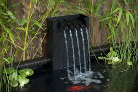 img 2 attached to Pennington Aquagarden, Affinity Half-Moon Free-Standing Pond, Water Feature Pool, Includes Inpond 5 In 1 300 Pond & Water Pump With UV Clarifier, 89 Gallon Decking Pond, Three Fountain Displays, Mocha