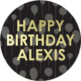 img 4 attached to Make Your Birthday Party Memorable With Custom Gold And Black Stickers - Personalized Name Labels For Envelopes, Bags And More - 40 1.75 Inch Round Labels