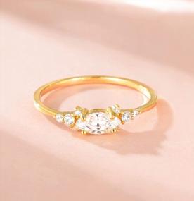 img 3 attached to TIGRADE 14K Gold Plated Thin Stacking Rings For Women: Marquise And Round Cubic Zirconia Statement Rings, Fashionable Knuckle Rings Available In Sizes 3-13, Sold In 1PC Or 3PCS Sets.