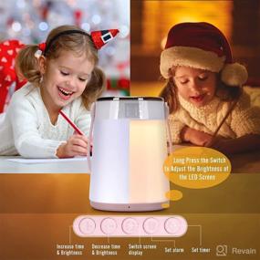 img 1 attached to 🌙 Kid's Night Light with Alarm Clock: USB Rechargeable, Portable & Dimmable - Perfect for Breastfeeding, Nursery and Toddler Bedrooms - Touch Control!