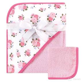 img 3 attached to 🌸 Luvable Friends Baby Hooded Towel and Washcloth Set, Unisex, Cotton, Floral, One Size