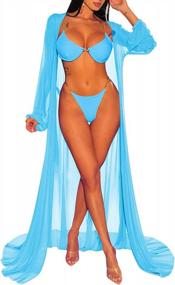 img 4 attached to Maxi Mesh Cover Up: Women'S Long Sleeve Swimsuit Dress For Beach And Pool