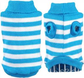 img 3 attached to High Stretch And Soft Striped Kitty Sweater For Cats And Small Dogs - Evursua Knitwear For Male And Female Pets (S, Blue) - Keeping Them Warm And Fashionable