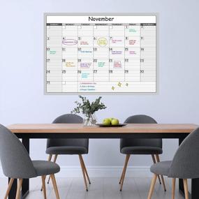 img 3 attached to Large Dry Erase Calendar For Wall - Undated Monthly Calendar Laminated, 27.8"X 40", Blank Reusable Planner For Home, Office, Classroom, With 6 Markers, 8 Stickers, Yearly Overview ＆ Weekly Planner