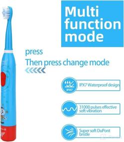 img 2 attached to Waterproof Rechargeable Electric Sonic Toothbrushes for Children