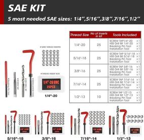 img 2 attached to 🔧 261-Piece TAILUG Thread Repair Kit: HSS Drill Helicoil Repair with SAE & Metric Sizes, Drill Threaded Inserts, Screw Tap Installation, and Break Tool