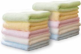 img 4 attached to 10-Pack Yoofoss Luxury Bamboo Washcloths: Versatile Fingertip & Face Towels For Bathroom, Hotel, Spa, Kitchen - Soft & Durable 10'' X 10'' Baby Wash Cloths