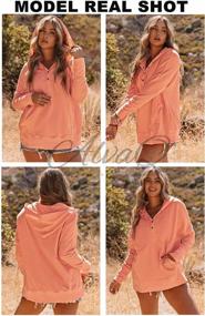 img 1 attached to AlvaQ Women'S Casual V Neck Hoodies Pullover Sweatshirt With Pockets