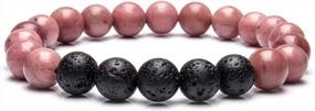 img 4 attached to Lava Rock Essential Oil Diffuser Bracelet For Women - 8Mm Stones For Stress Relief And Aromatherapy With Rhodonite
