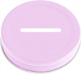 img 1 attached to VEIREN 10-Pack Stainless Steel Mason Jar Coin Slot Covers With Slotted Inserts For Regular Mouth Ball Canning Jars - Perfect Piggy Bank Lids In Pink For Kids And Adults (70Mm)