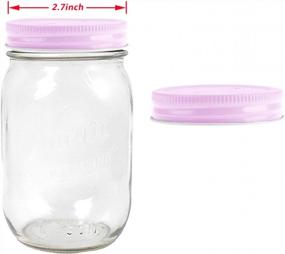 img 2 attached to VEIREN 10-Pack Крышки слотов для монет Mason Jar из нержавеющей стали с прорезными вставками для банок для консервирования с обычным ртом - идеальные крышки для копилки розового цвета для детей и взрослых (70 мм)