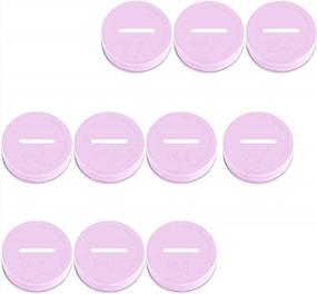 img 4 attached to VEIREN 10-Pack Stainless Steel Mason Jar Coin Slot Covers With Slotted Inserts For Regular Mouth Ball Canning Jars - Perfect Piggy Bank Lids In Pink For Kids And Adults (70Mm)