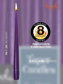img 3 attached to 100 Pack Of 10 Inch Unscented Purple Taper Candles - 8 Hour Burn Time | Hyoola Bulk