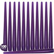 100 pack of 10 inch unscented purple taper candles - 8 hour burn time | hyoola bulk logo