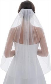 img 3 attached to Crystal And Beaded One-Tier Bridal Wedding Veil By SAMKY
