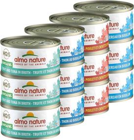 img 4 attached to 🐱 Almo Nature HQS Natural Variety Pack: Grain Free, Additive Free Recipes - Atlantic Style Tuna, Mackerel, Chicken & Shrimps, Trout & Tuna: Adult Cat Canned Wet Food, Shredded