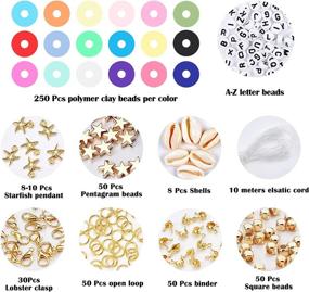 img 1 attached to PHOGARY Clay Beads 4800 Pcs Polymer Clay Beads, 6Mm Flat Round Heishi Beads Bracelet Beads Colorful Beads Kit With Letter Beads For DIY Jewellery Earring Necklace Bracelet Craft Making