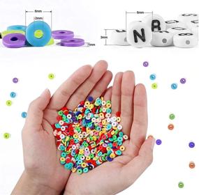 img 2 attached to PHOGARY Clay Beads 4800 Pcs Polymer Clay Beads, 6Mm Flat Round Heishi Beads Bracelet Beads Colorful Beads Kit With Letter Beads For DIY Jewellery Earring Necklace Bracelet Craft Making